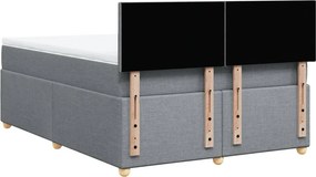 vidaXL Κρεβάτι Boxspring με Στρώμα Ανοιχτό Γκρι 140x190 εκ. Υφασμάτινο