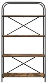 vidaXL Ράφι Βιβλίων Καπνιστή δρυς 80 x 30 x 146 εκ Επεξεργασμένο ξύλο