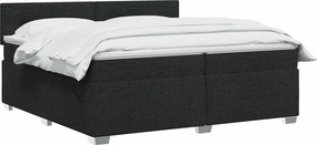 vidaXL Κρεβάτι Box Spring με Στρώμα και LED Μαύρο 200 x 200 cm Ύφασμα
