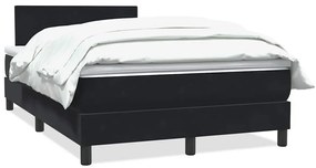 vidaXL Κρεβάτι Boxspring με Στρώμα Μαύρο 1120x210 εκ. Βελούδινο