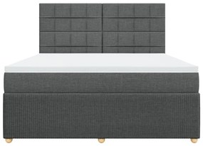 vidaXL Κρεβάτι Boxspring με Στρώμα Σκούρο Γκρι 180x200 εκ Υφασμάτιν