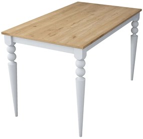Τραπέζι 893RAN5432 120x70x73,8cm Oak-White Μοριοσανίδα, Μελαμίνη