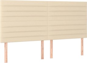 vidaXL Κρεβάτι Boxspring με Στρώμα Κρεμ 180x200 εκ. Υφασμάτινο