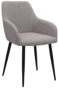 Πολυθρόνα τραπεζαρίας Monica Megapap ανοιχτό μπεζ ύφασμα - μεταλλικό μαύρο πόδι 54x57x84εκ.