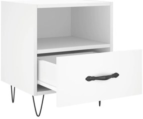 vidaXL Κομοδίνα 2 τεμ. Λευκά 40 x 35 x 47,5 εκ. από Επεξεργασμένο Ξύλο