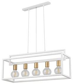 Φωτιστικό Οροφής-Ράγα Vigo 5 32444 26x73x80cm 5xE27 60W White-Gold Sigma Lighting