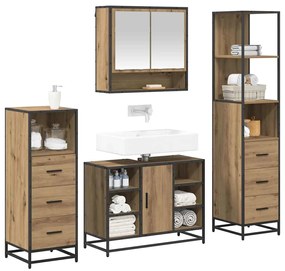 vidaXL Σετ Επίπλων Μπάνιου 4 pcs Artisan Oak Επεξεργασμένο ξύλο
