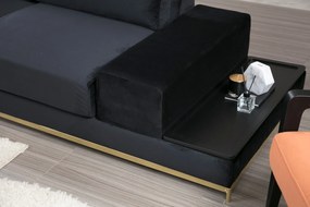 4-Seat Sofa Line With Side Table - Black Black
Gold