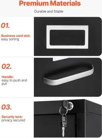 VEVOR 4 Drawer File Cabinet Metal Vertical Cabinet with Lock for Home Office