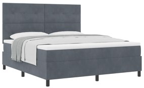 vidaXL Κρεβάτι Box Spring με Στρώμα Σκούρο Γκρι Super King Βελούδο