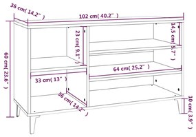 ΠΑΠΟΥΤΣΟΘΗΚΗ SONOMA ΔΡΥΣ 102X36X60 ΕΚ. ΑΠΟ ΕΠΕΞΕΡΓΑΣΜΕΝΟ ΞΥΛΟ 819751