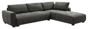 Sofa left corner Gianco fabric in grey shade 298x208x85cm 298x208x85 εκ.