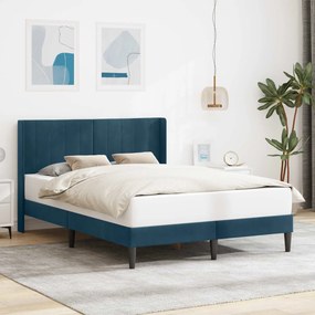 vidaXL Σκελετός Κρεβατιού Μπλε 140 x 190 cm Βελούδο