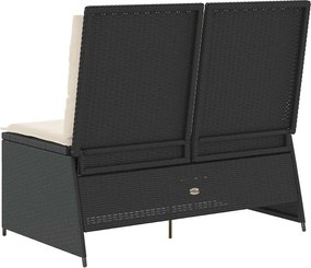 vidaXL Παγκάκι κήπου Μαύρο συνθετικό ρατάν