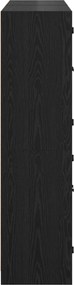 vidaXL Highboard 2 pcs Μαύρη Οξυά 68 x 37 x 142 εκ Επεξεργασμένο ξύλο