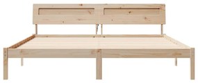 vidaXL Σκελετός Κρεβατιού Καφέ 180 x 200 cm Μασίφ ξύλο πεύκου
