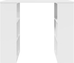 vidaXL Γραφείο με ράφι Λευκό 90 x 50 x 75 εκ. Επεξεργασμένο ξύλο