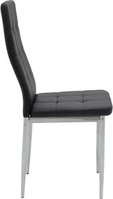 Καρέκλα Cube PU μαύρο-πόδι χρωμίου 4αδα 41x46x97 εκ.