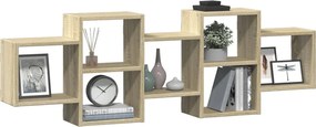 vidaXL Ραφιέρα Τοίχου Sonoma Δρυς 129x18x42 εκ. από Επεξεργ. Ξύλο