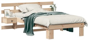 vidaXL Σκελετός Κρεβατιού Καφέ 90 x 190 cm Μασίφ ξύλο πεύκου