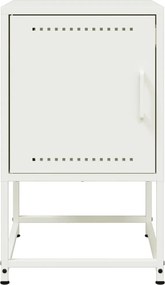 vidaXL Κομοδίνο Λευκό 36x39x60,5 εκ. από Χάλυβα