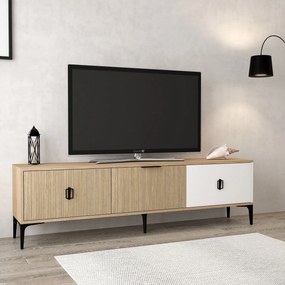 Έπιπλο Τηλεόρασης Δρυς / Λευκό GRIDRAL 180x35x18