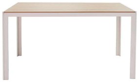 Τραπέζι κήπου Nares pakoworld αλουμίνιο λευκό-plywood φυσικό 140x80x72.5εκ