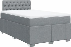 vidaXL Κρεβάτι Boxspring με Στρώμα Ανοιχτό Γκρι 120x190 εκ. Υφασμάτινο