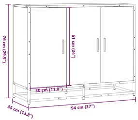 SIDEBOARD GREY SONOMA 94X35X76 CM ΞΥΛΙΝΗ ΚΑΤΑΣΚΕΥΗ 849007