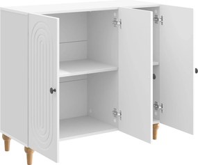 vidaXL Πλαϊνό γραφείο Γυαλιστερό Λευκό 89 x 34,5 x 80 εκ