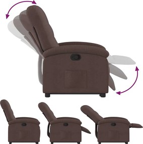 vidaXL Πολυθρόνα Ανακλινόμενη με Ανύψωση Σκούρο Καφέ Υφασμάτινη