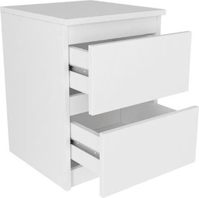 Κομοδίνο Breve Megapap χρώμα λευκό 39,8x41,8x55εκ.