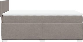 vidaXL Κρεβάτι Boxspring με Στρώμα Taupe 90x190 εκ.Υφασμάτινο