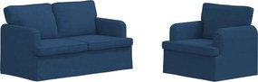 vidaXL Σετ Καναπέ 2 pcs Μπλε 144 x 80 x 85 εκ ύφασμα