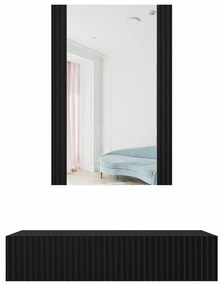 Τουαλέτα Charlotte H111, Μαύρο, Καθρέφτης, 97x80x42cm, 19 kg | Epipla1.gr