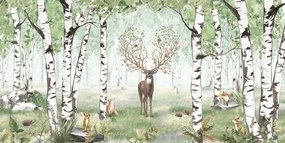 Amazing Antlers Summer Ταπετσαρια Τοιχου Ανοιχτο Πρασινο Επιθυμητη Διασταση