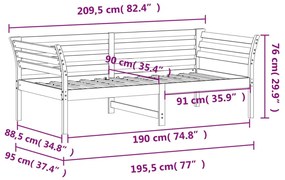 ΚΑΝΑΠΕΣ ΚΡΕΒΑΤΙ ΛΕΥΚΟΣ 90 X 190 ΕΚ. ΑΠΟ ΜΑΣΙΦ ΞΥΛΟ ΠΕΥΚΟΥ 842879