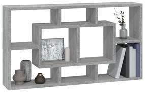 vidaXL Ραφιέρα Τοίχου 8 Τμημάτων Γκρι Sonoma