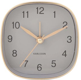 Ρολόι Επιτραπέζιο - Ξυπνητήρι Travel Square KA5957GY 8,5x3,6x8,5cm Mouse Grey Karlsson Polystyrene