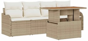 vidaXL Σετ Καναπέ Κήπου 5 pcs μπεζ και κρεμ 100 x 55 x 73 εκ