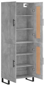 vidaXL Ντουλάπι Γκρι Σκυροδέματος 69,5x34x180 εκ. Επεξεργασμένο Ξύλο