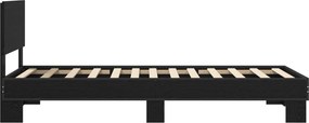 vidaXL Κρεβάτι με Κεφαλάρι Μαύρη Δρυς 80 x 200 cm Επεξεργασμένο Ξύλο