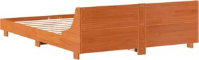 vidaXL Σκελετός Κρεβ. Χωρίς Στρώμα Καφέ Κεριού 135x190 εκ Μασίφ Πεύκο