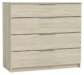 DRAWER Συρταριέρα με 4 Συρτάρια, Απόχρωση Sonoma  80x40x83cm [-Φυσικό-] [-MDF - Κόντρα Πλακέ - Καπλαμάς - Νοβοπάν-] Ε759,2