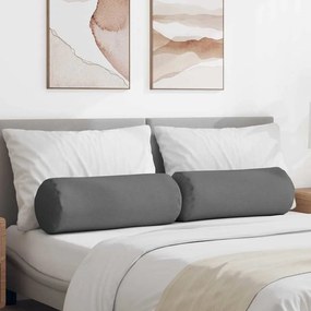 vidaXL Μαξιλάρια Στήριγμα 2 pcs Σκούρο Γκρι Ø 25 x 70 cm ύφασμα