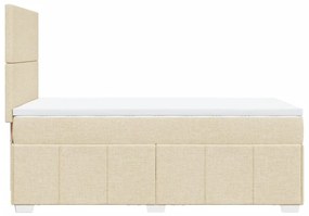 Κρεβάτι Boxspring με Στρώμα Κρεμ 80 x 200 εκ. Υφασμάτινο - Κρεμ