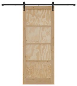 vidaXL Συρόμενη Πόρτα Άλλο ORKDAL Φυσικό και μαύρο 86 x 211 cm