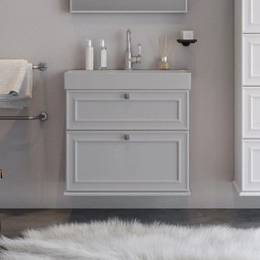 Έπιπλο Μπάνιου Πάγκος Με Νιπτήρα Stella 70 S3BSTE070GRM 70×45,5x70cm Grey Mat Κεραμικό,Mdf