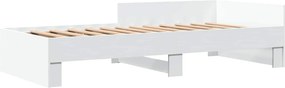 vidaXL Κρεβάτι με Κεφαλάρι Λευκό 80 x 200 cm Επεξεργασμένο Ξύλο