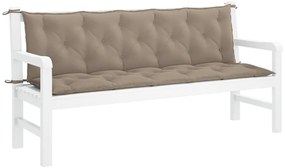 vidaXL Μαξιλάρι Πάγκου Κήπου Taupe 180x(50+50)x7 εκ. Ύφασμα Oxford
